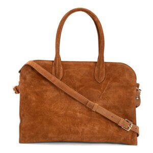 CLAUDIA Made In Italy Suede Satchel With Side Buckles